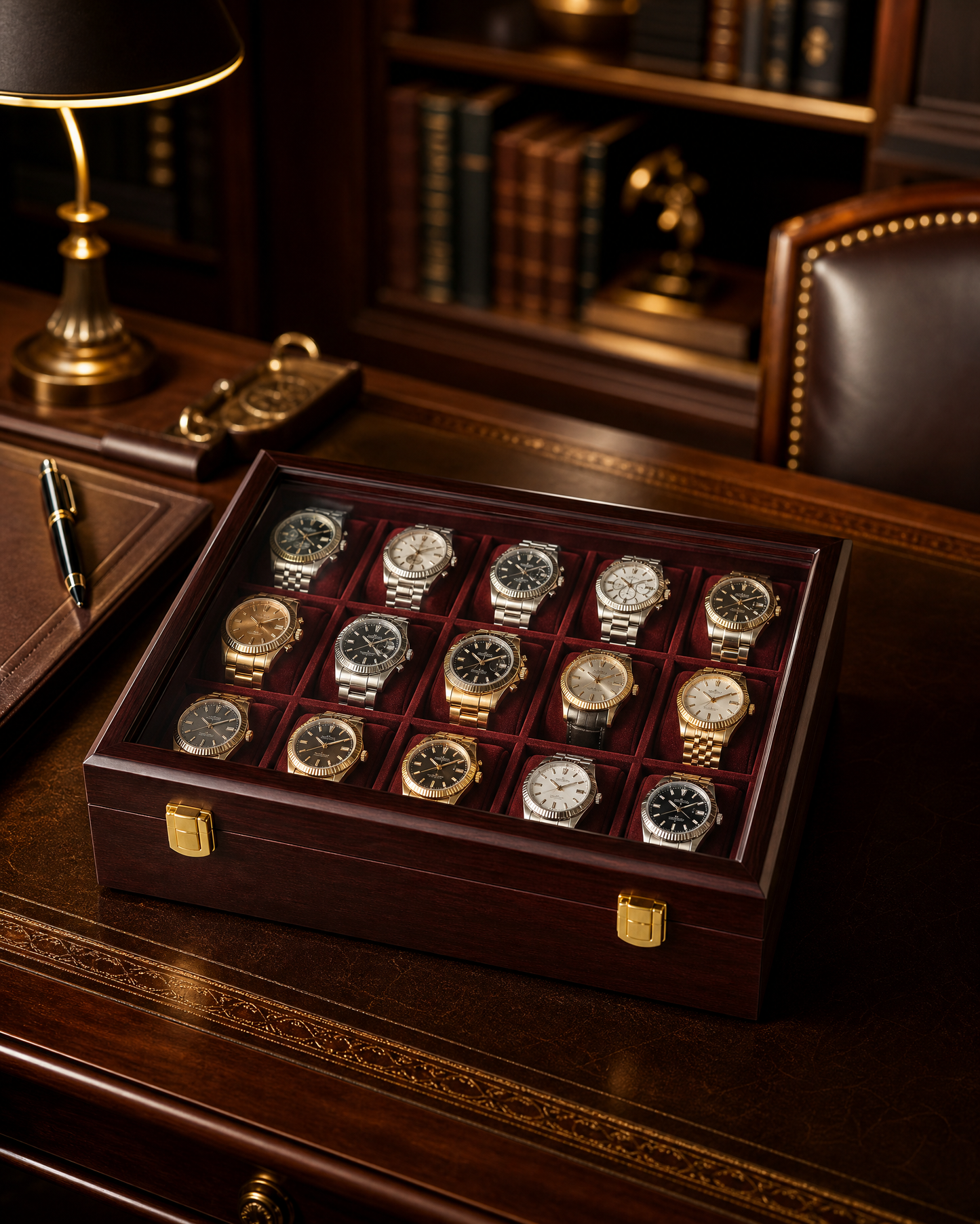 Premium Watch Box for 15 Watches |
Glass Top