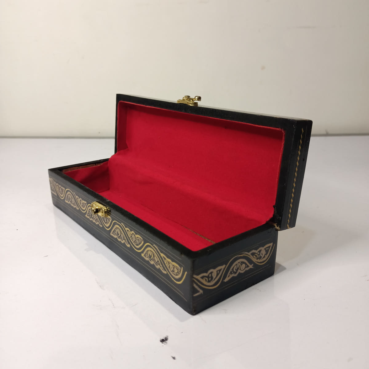Naqashi Jewelry Box Geometry Box, Golden, open view