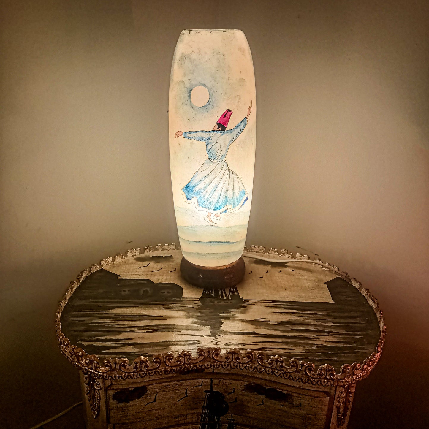 Table Lamp Bottle Design 16" Height