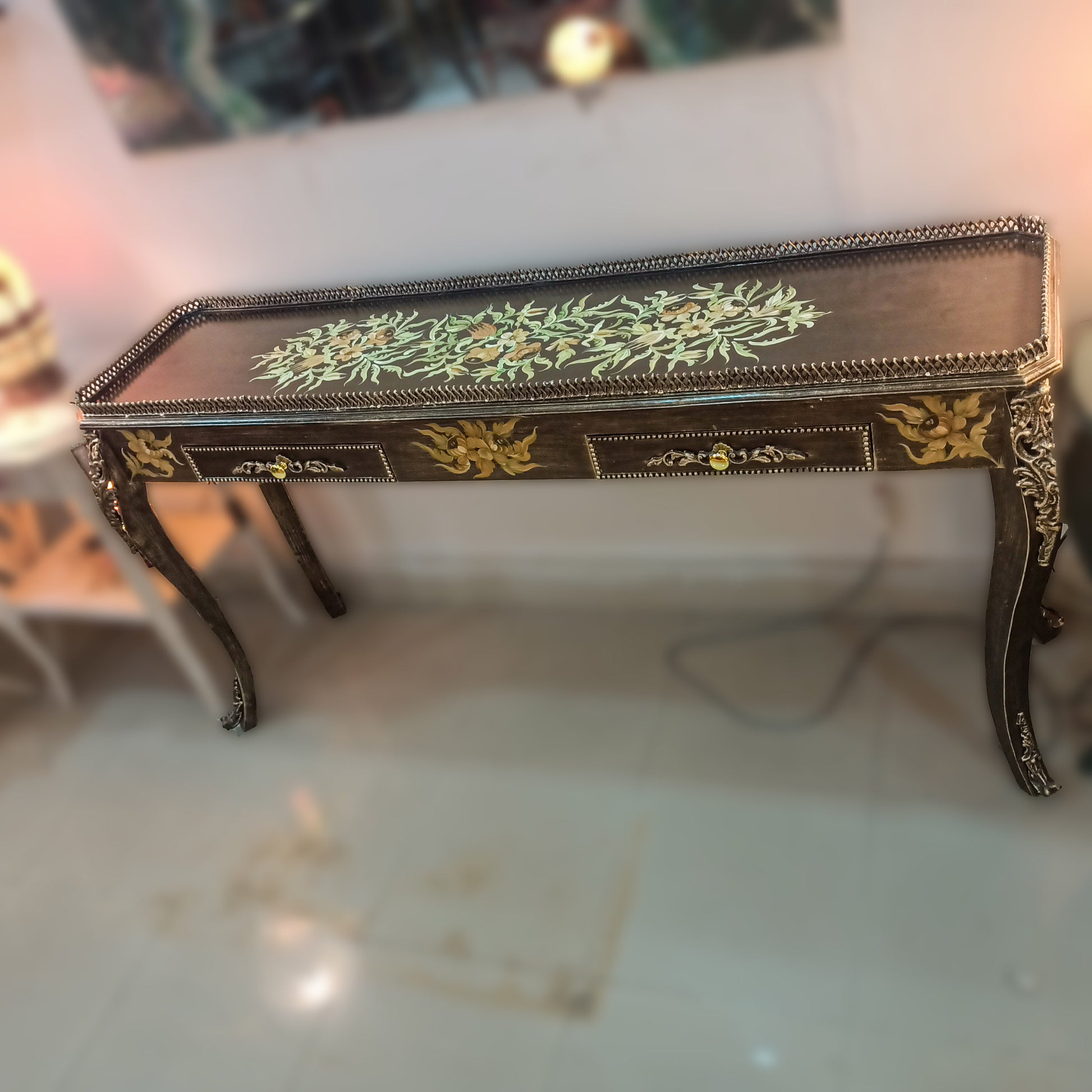 Console, hand painted, handmade