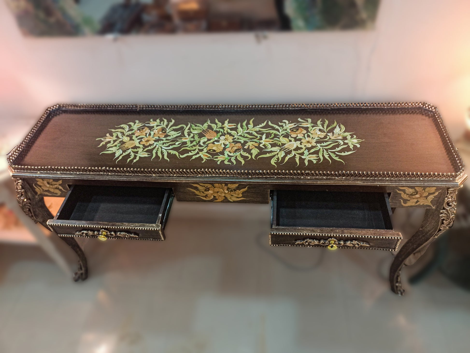 Console, hand painted, handmade