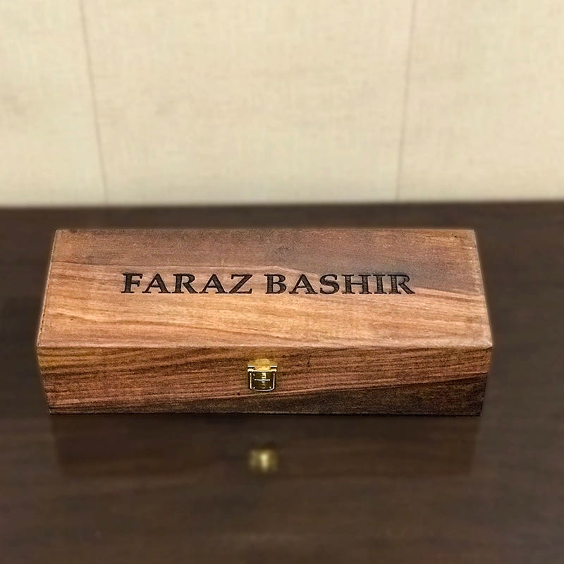 Watch Box for 5 Watches, Solid Wood Top, side view