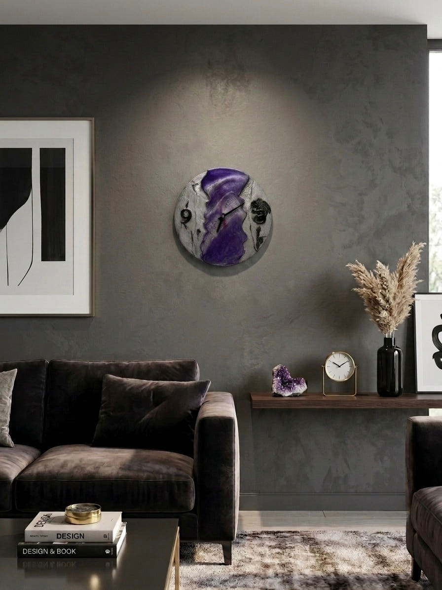 Resin Purple Wall Clock