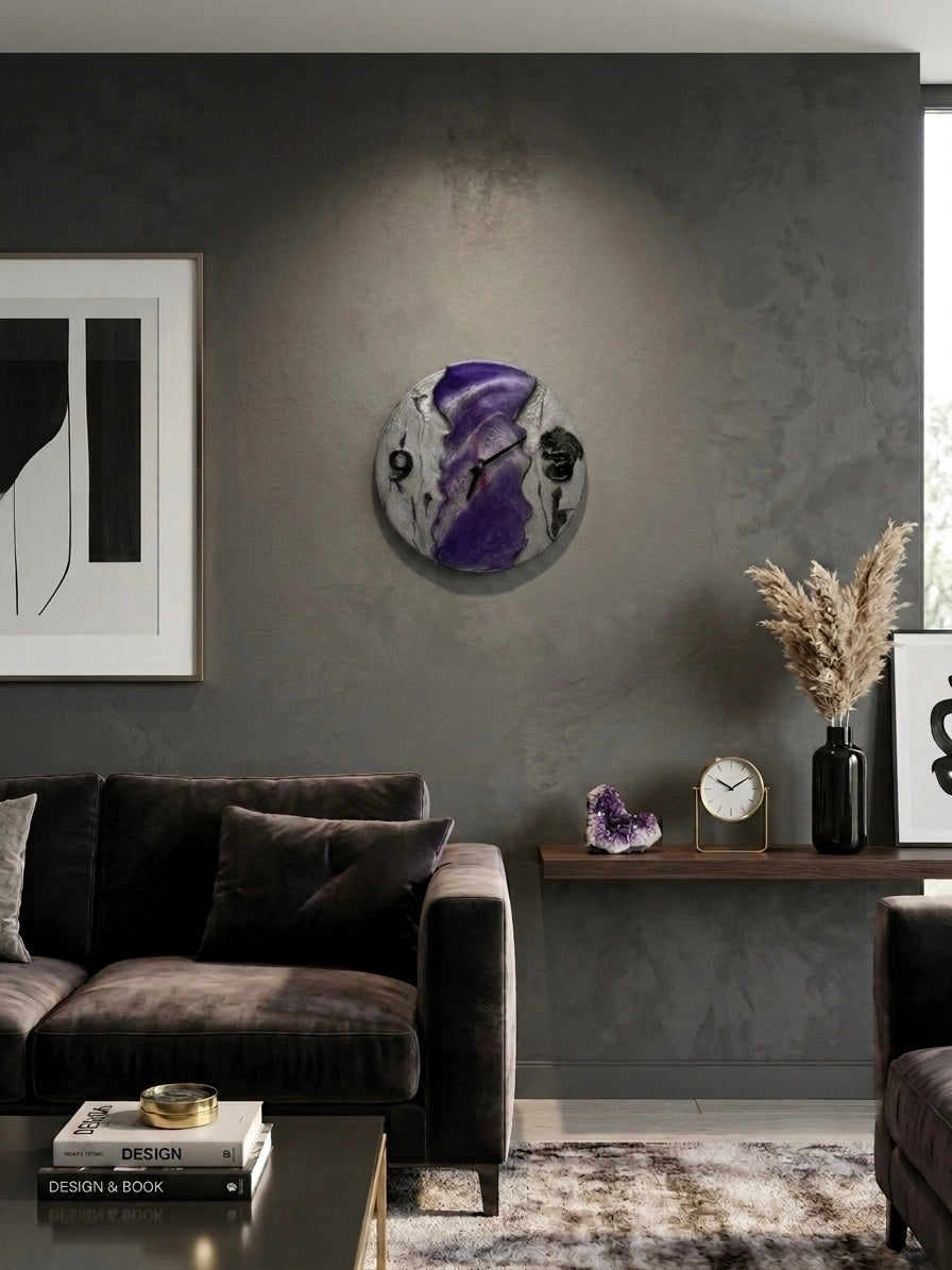 Resin Purple Wall Clock