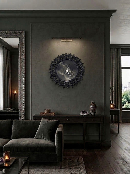 Resin Black Wall Clock