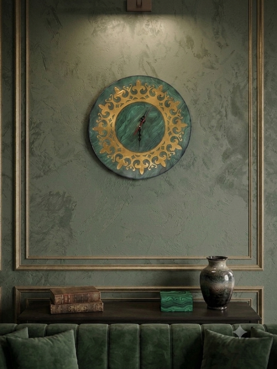 Resin Sea Foam Green Wall Clock