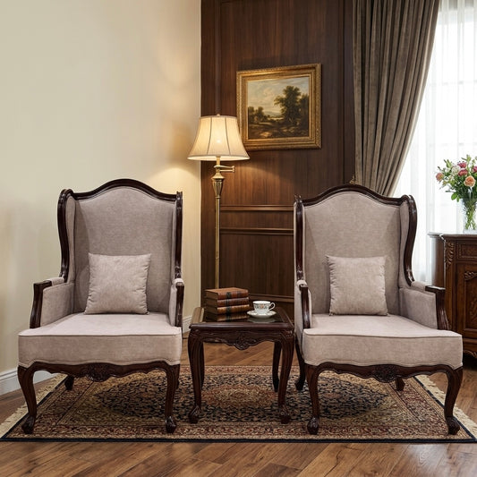 Luxury Wingback Chair Set