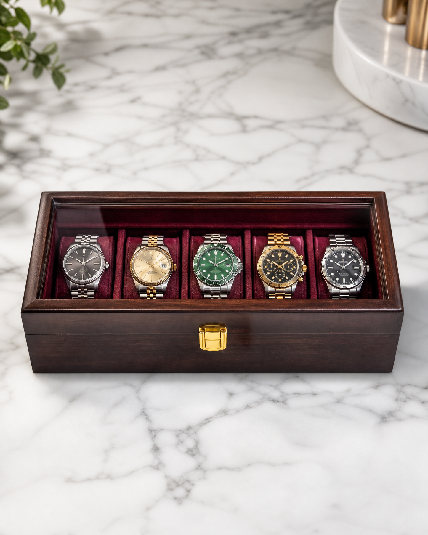 Premium Watch Box for 5 Watches | Glass Top