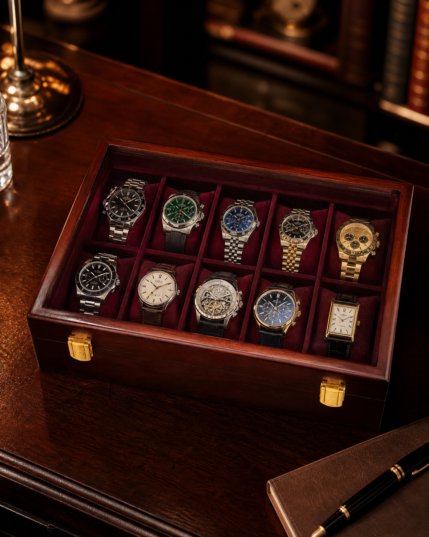 Premium Watch Box for 10 Watches | Glass Top