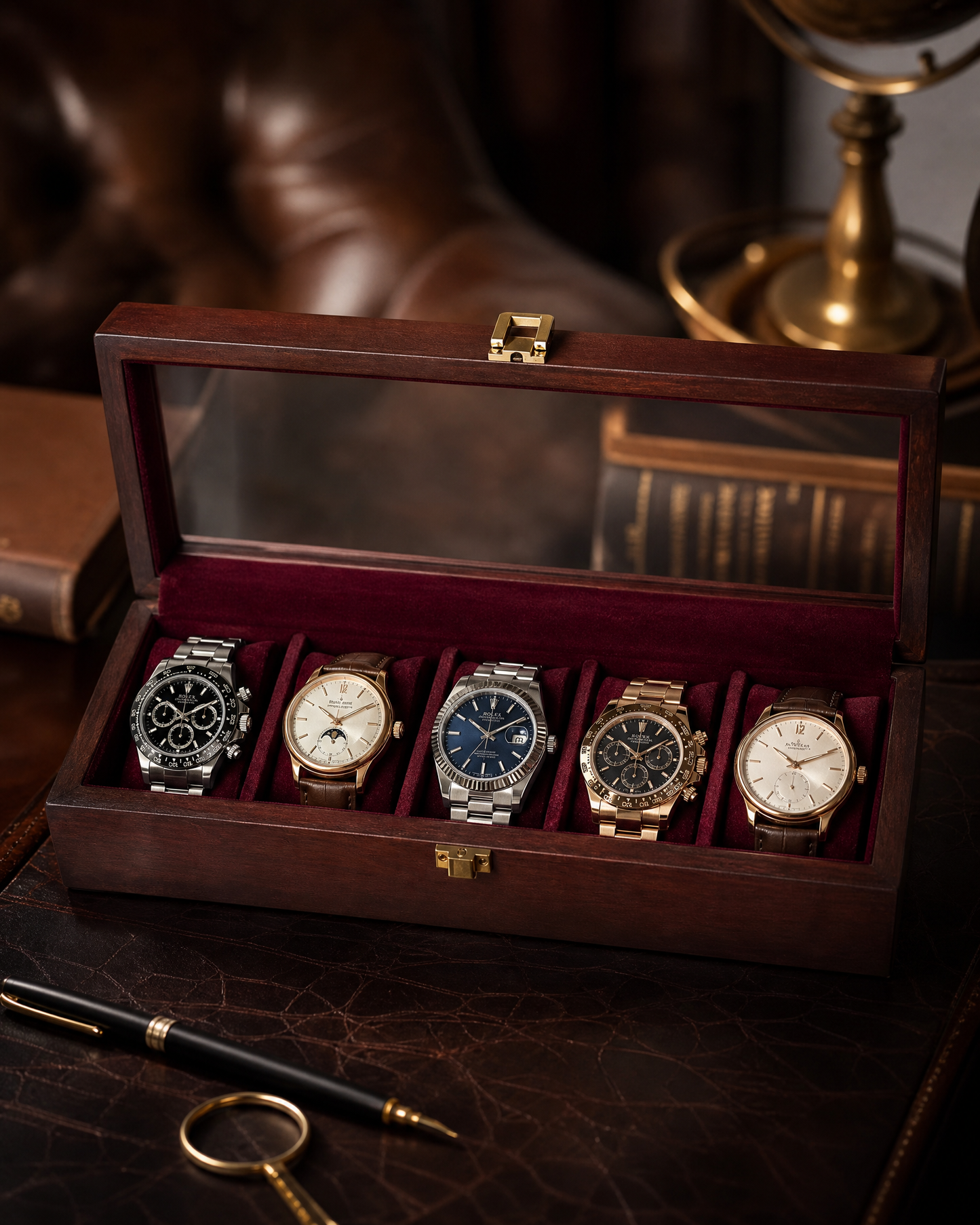 Premium Watch Box for 5 Watches | Glass Top