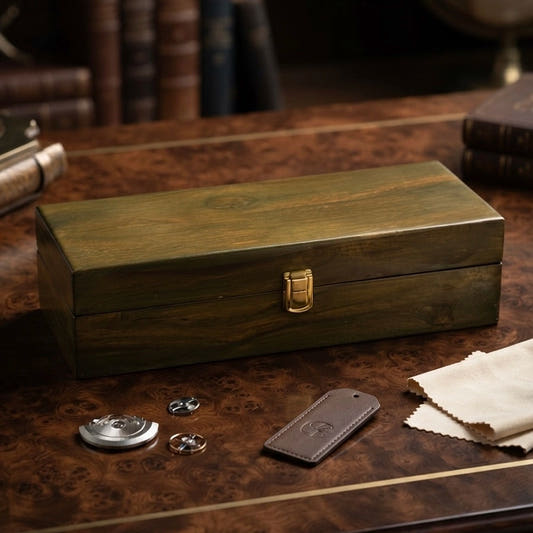 Premium-Watch-Box-Wood-Top-Greenish-Wood