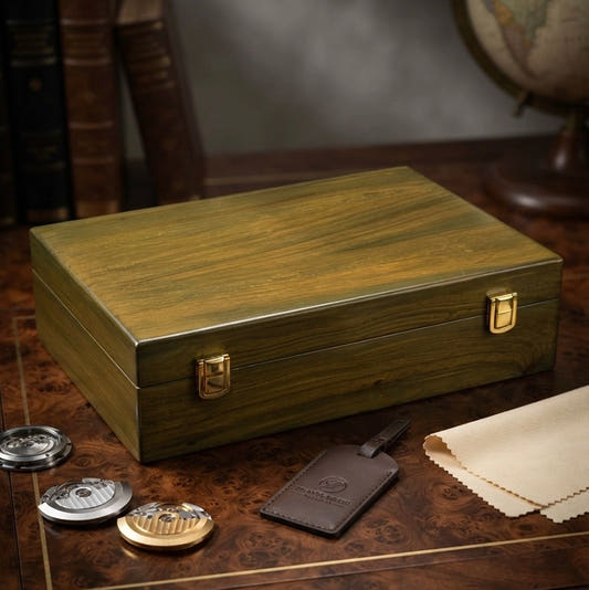 Premium-Watch-Box-Wood-Top-Greenish-Wood