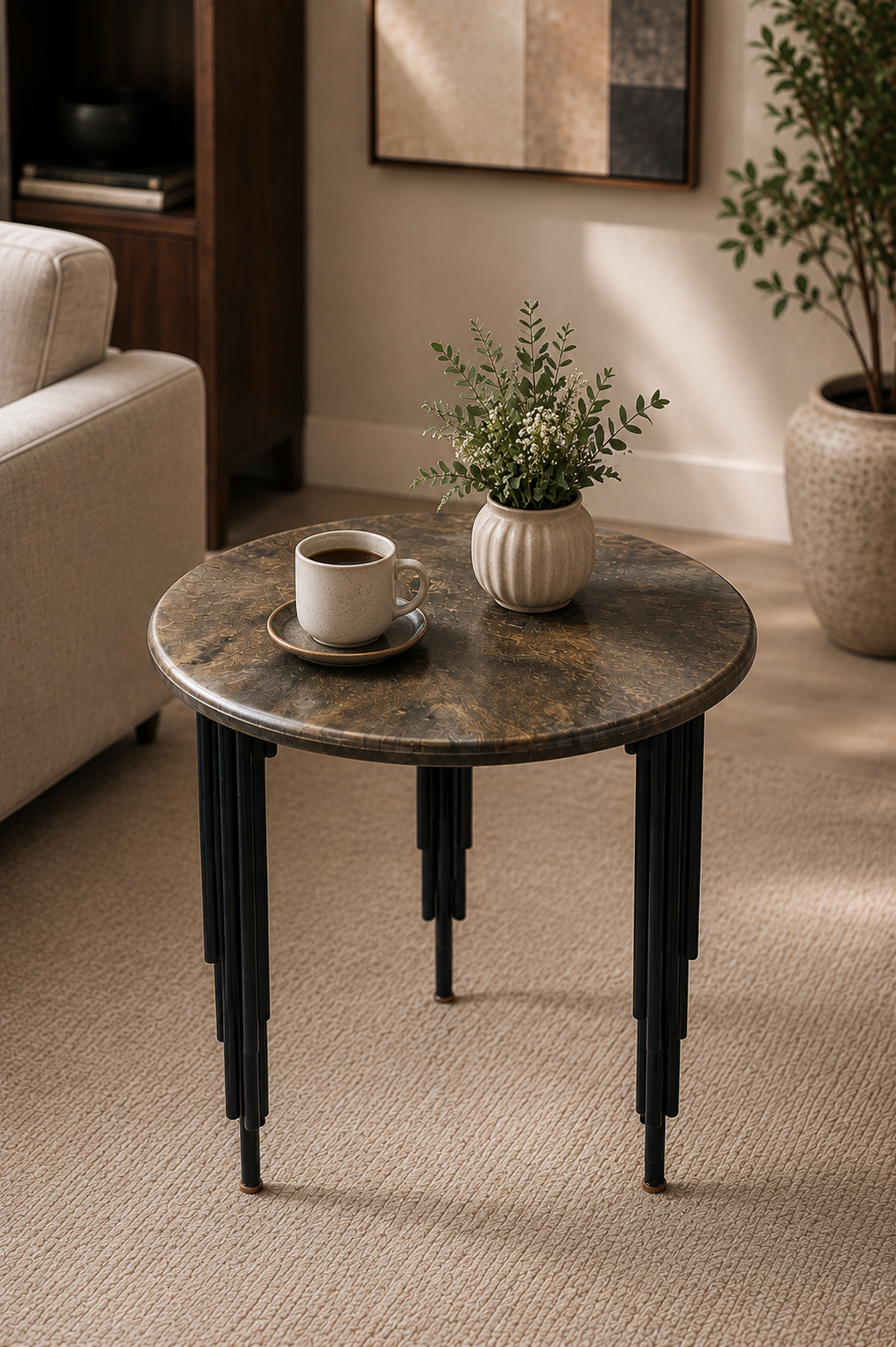 Coffee Table With Black Legs (Pair)
