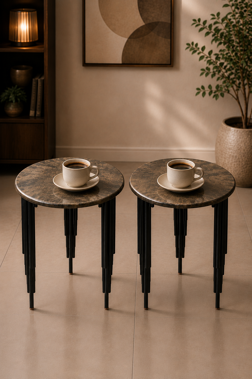 Coffee Table With Black Legs (Pair)