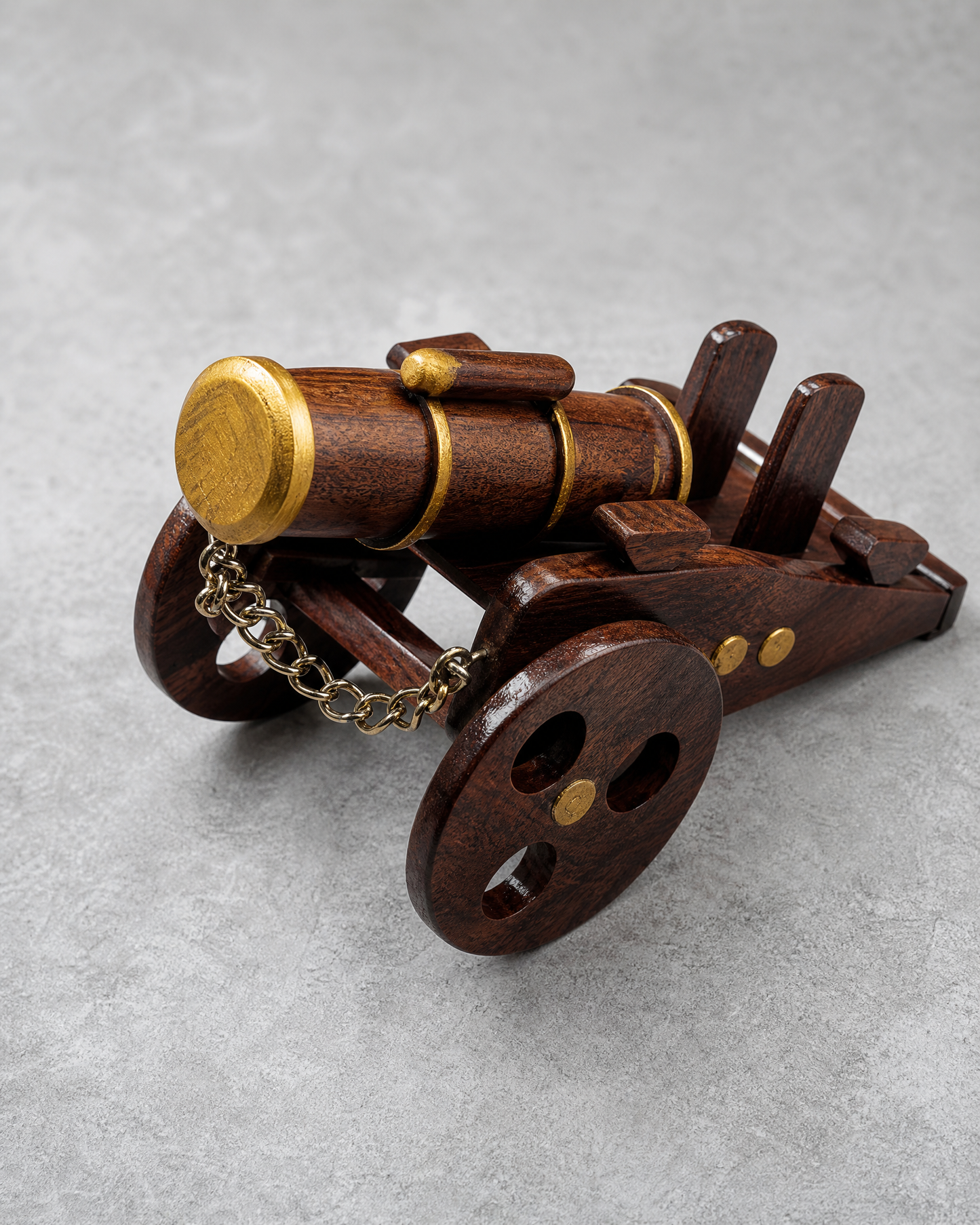 Wooden Miniature Toy Cannon