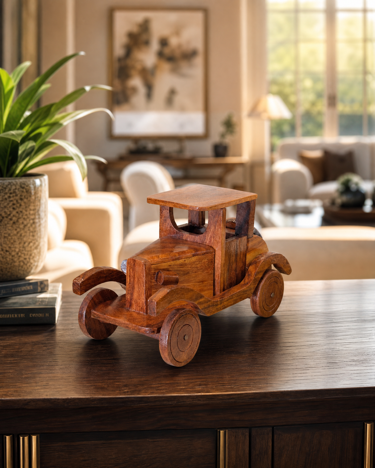 Wooden Miniature Vintage Toy Car