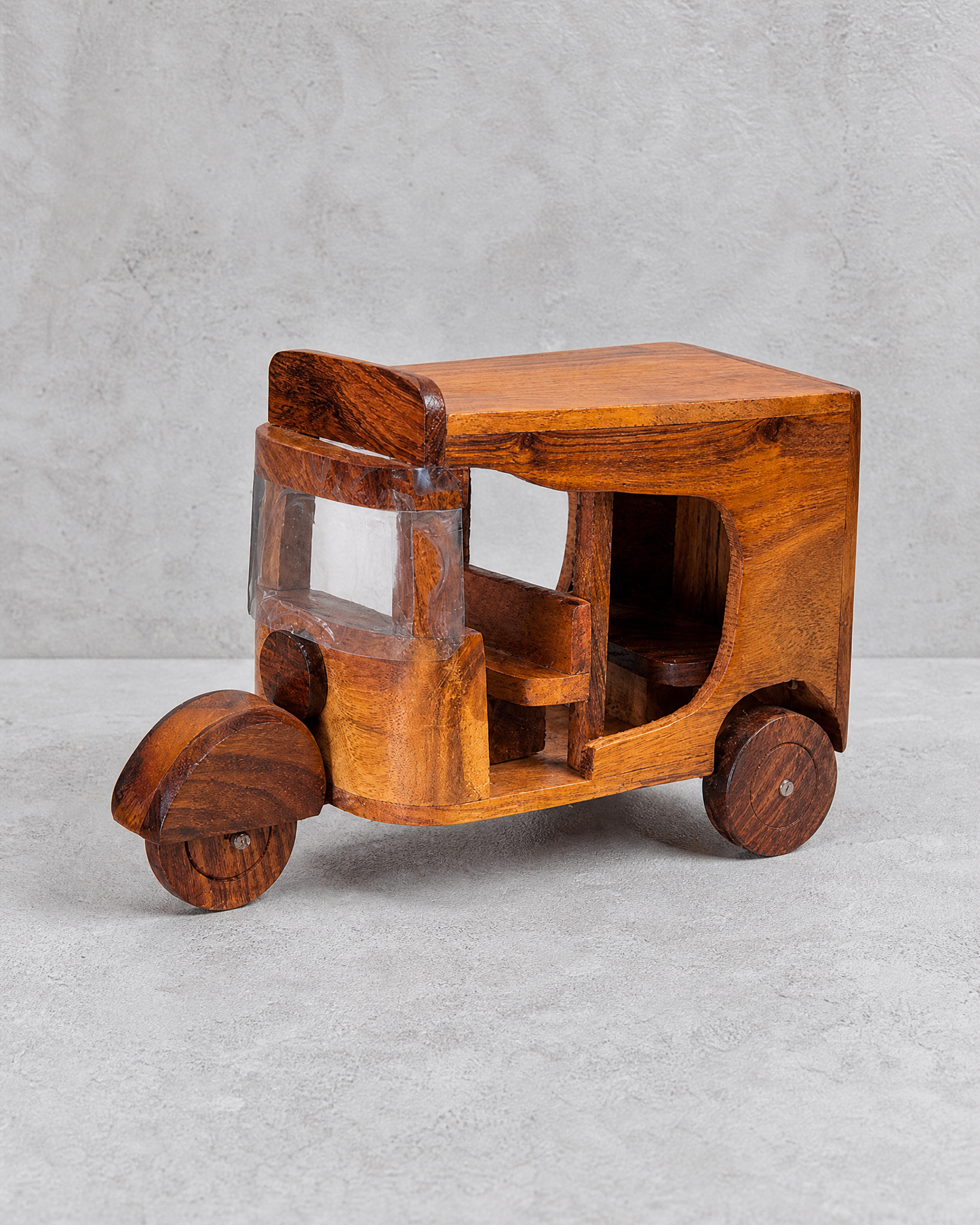 Wooden Miniature Toy Rickshaw