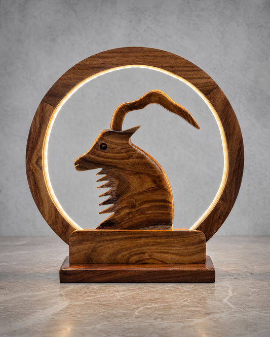 Markhor Side Table Wooden Lamp