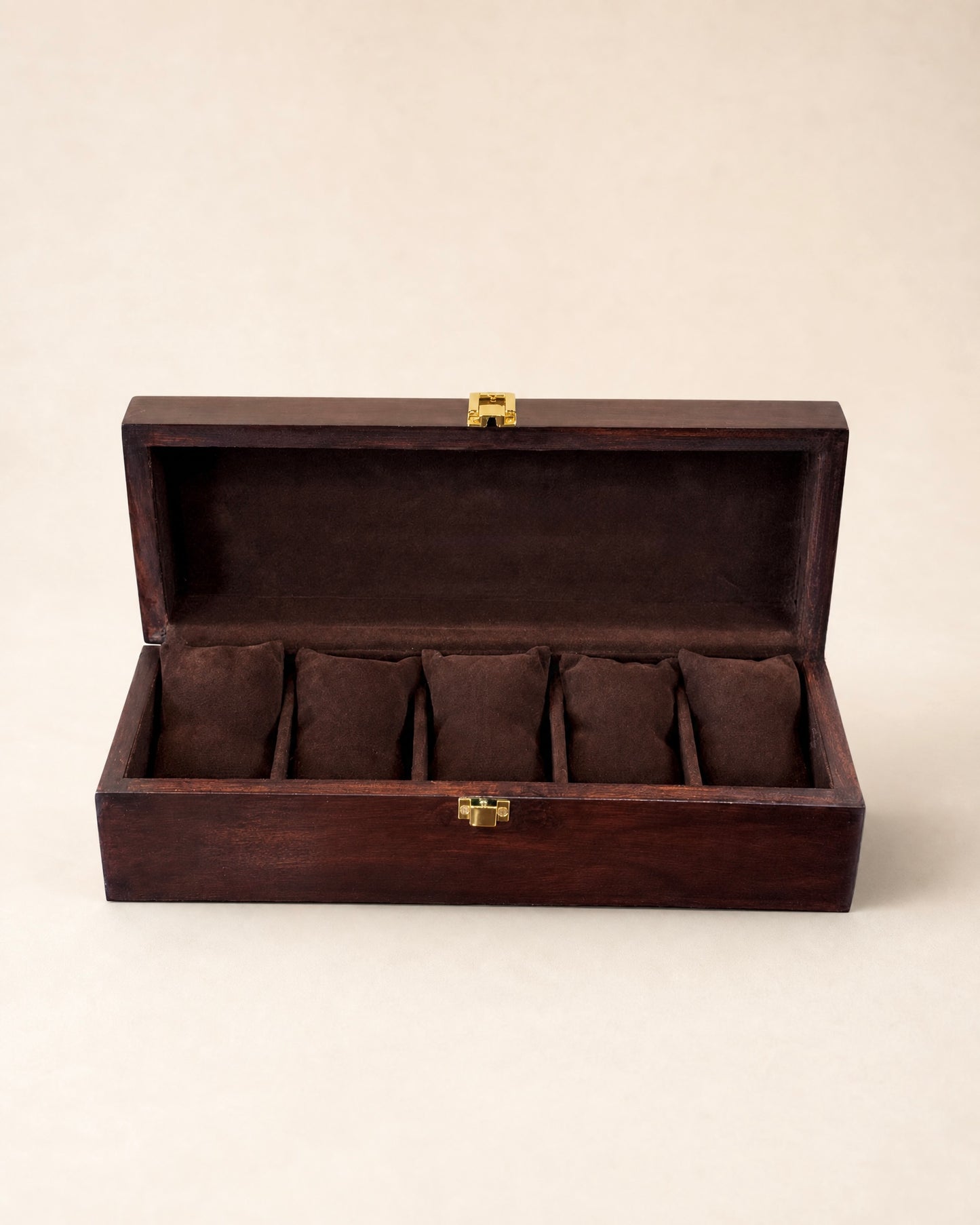 Premium Watch Box for 5 Watches | Wood Top|Dark Brown