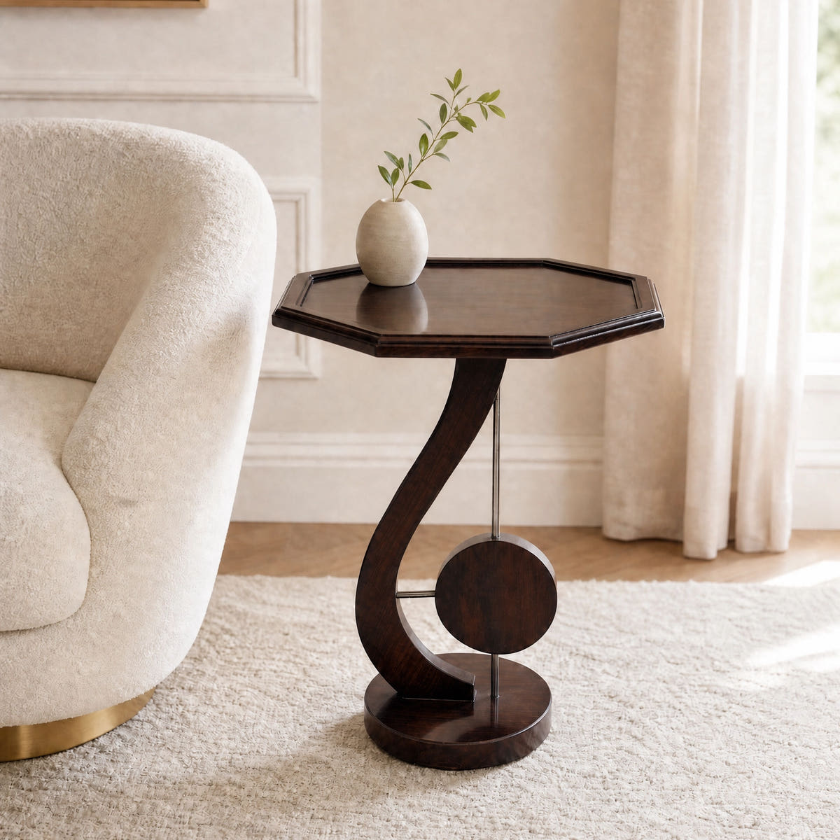 Luxury Solid Sheesham Wood Coffee Table | Octagon Shape