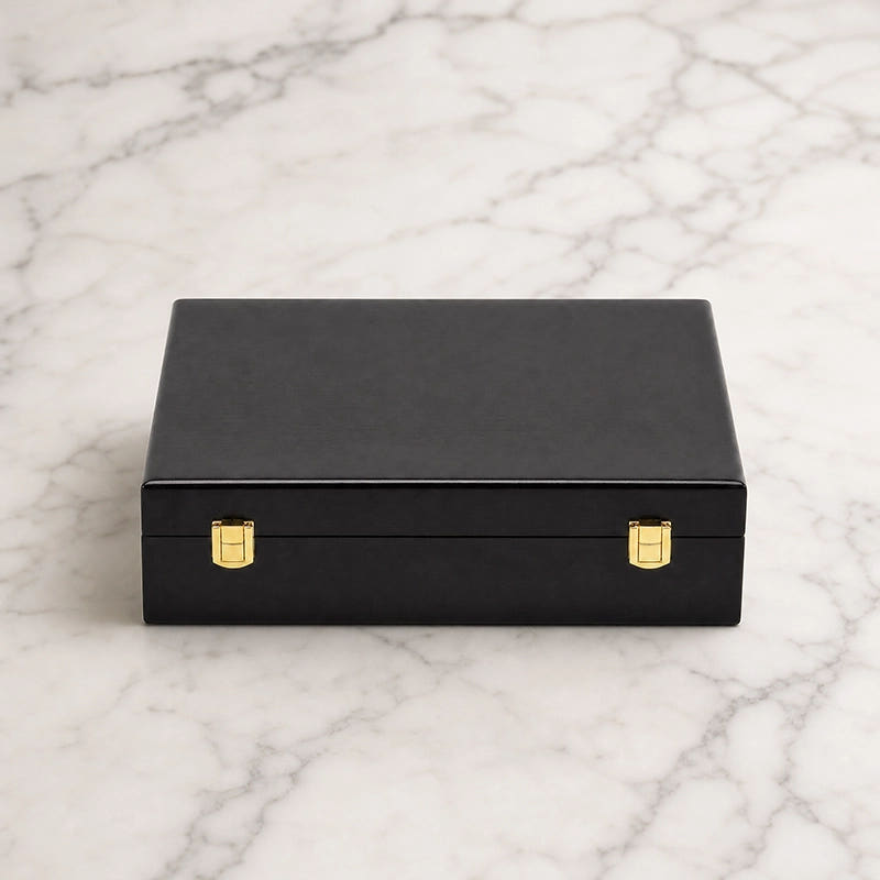 Premium Watch Box for 10 Watches | Wood Top | Black