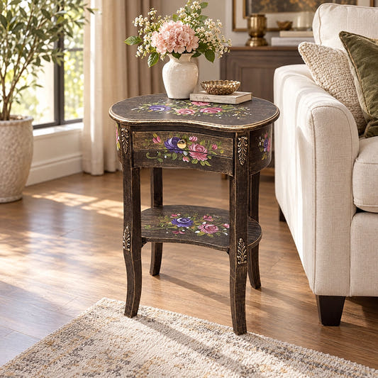 Hand Painted Side Table Kidney Style | Design-2
