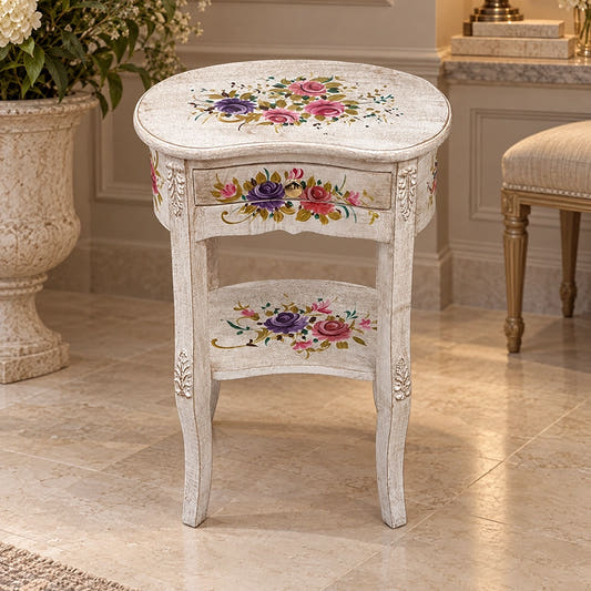 Hand Painted Side Table Kidney Style