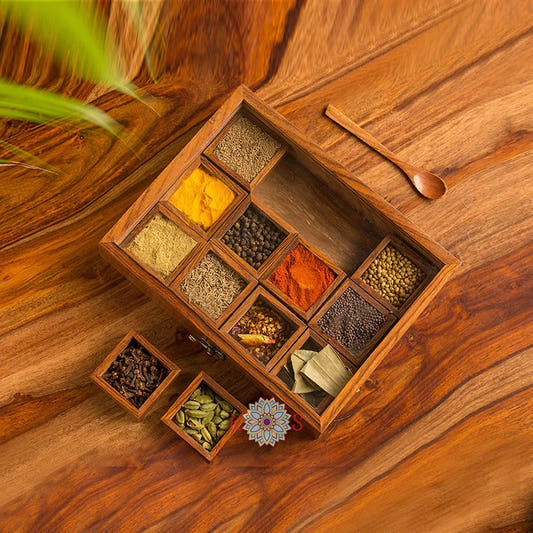 Masala Box, 12 Movable Compartments, front view