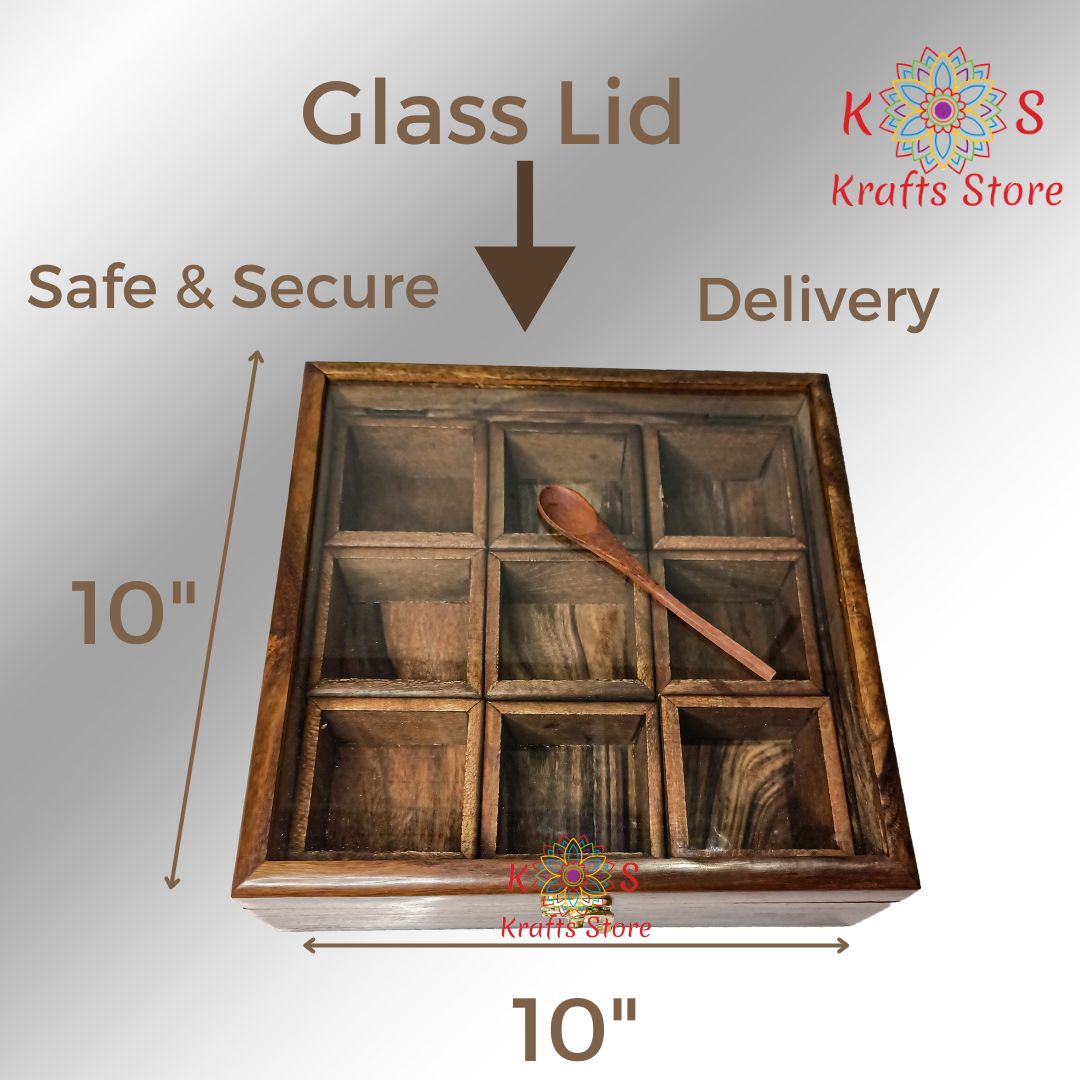 Combo 3-Piece Trays Set and Masala Box, masala box detail 1