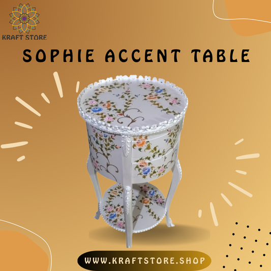 Hand Painted Furniture, Hand Painted Side Table, Hand Painted Corner Table,
Chester