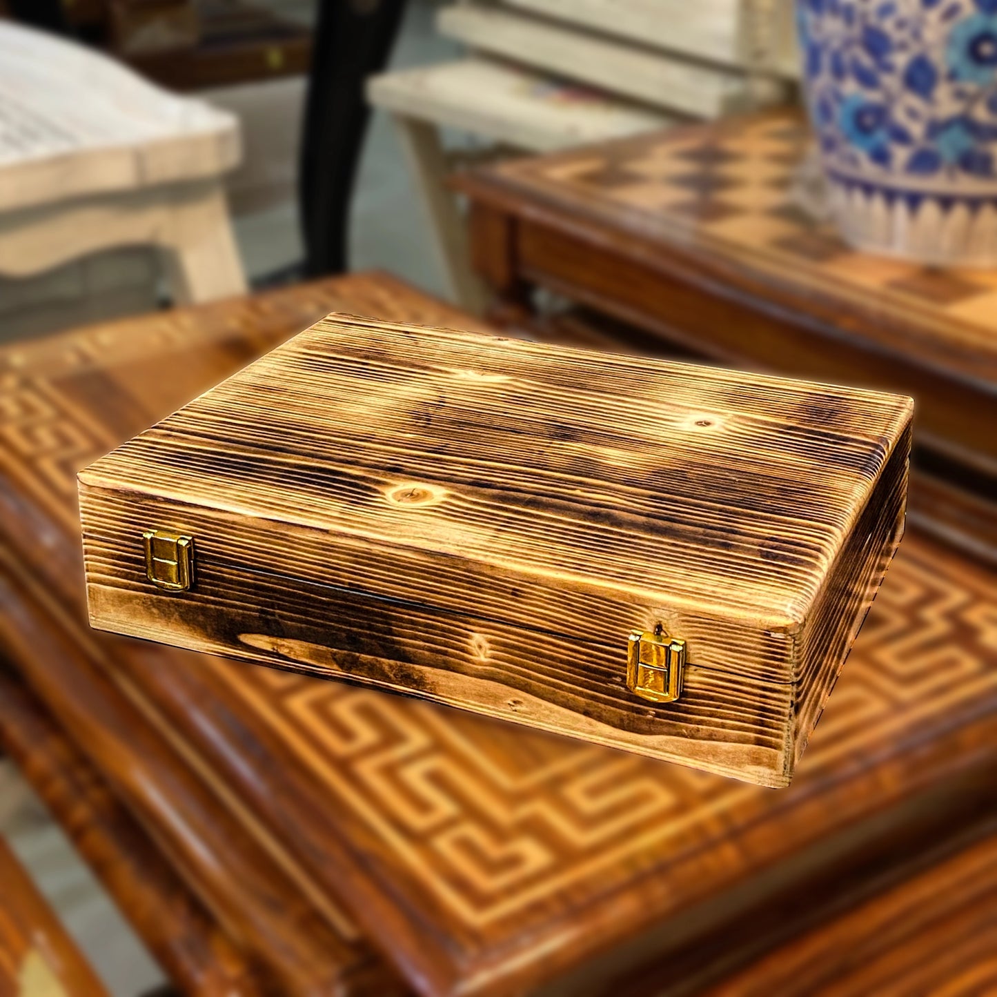 Antique Wooden Watch Box for 10 Watches