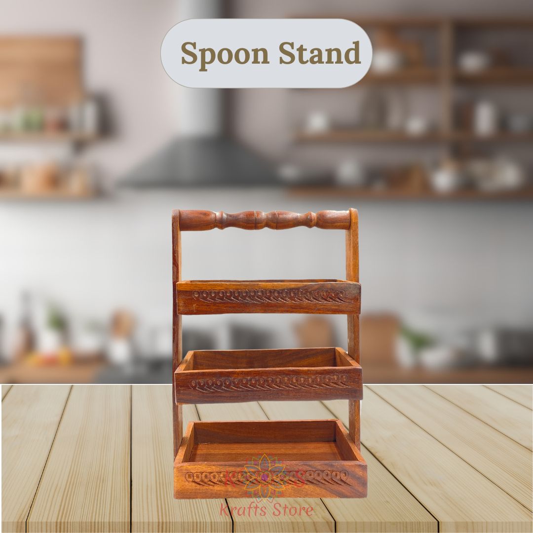 Combo 3-Piece Trays Set and Spoon Stand, cutlery rack detail