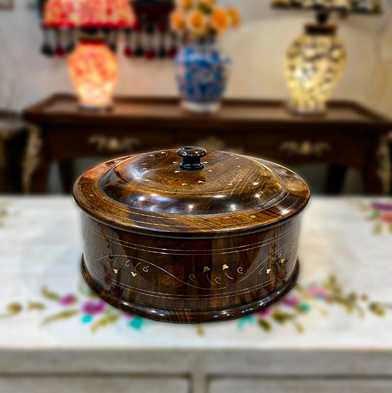Natural Hotpot with Brass Work, front view