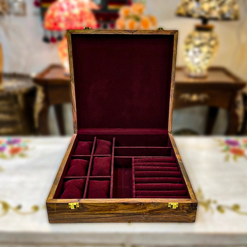 3-in-1 Organizer with Glass Top for Watches, Glasses & Rings