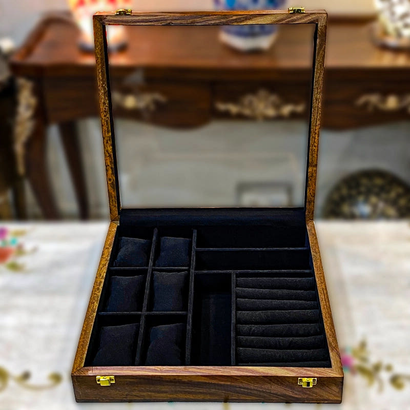 3-in-1 Organizer for Watches Glasses and Rings, lifestyle display