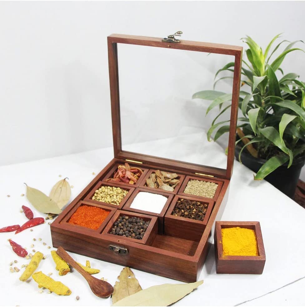 Spice Container With 9 Movable Boxes