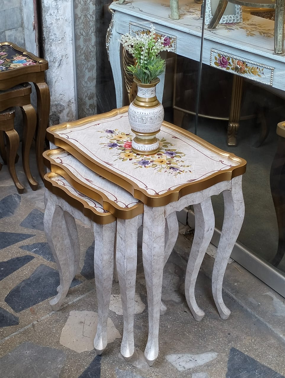 Nesting Tables with hand painted work