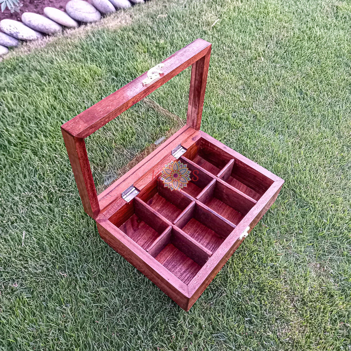 Spice Box, 8 Fixed Compartments, Rectangular, open view