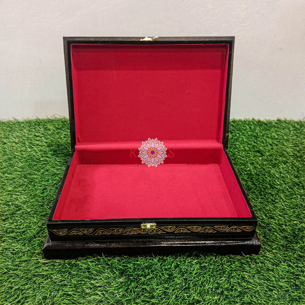 Quran Box Jewelry Box, Black and Golden, side view