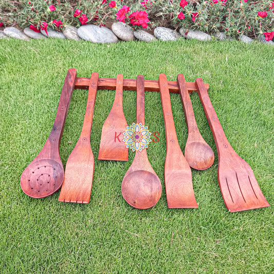 Cooking Utensils 7 Piece Spatula Spoon Set, front view