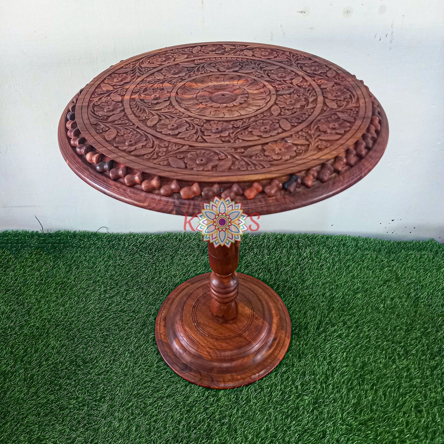 Coffee Table Topped With Hand Carving Art Work Uthai Design ( Carving Design May be Different )