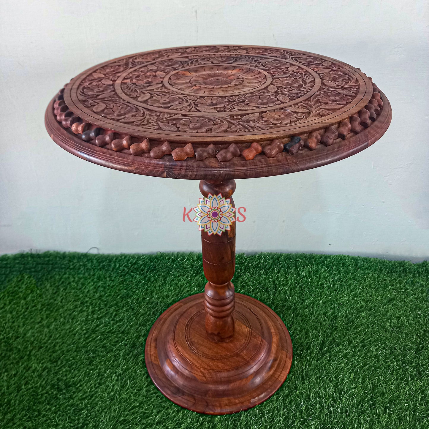 Coffee Table Topped With Hand Carving Art Work Uthai Design ( Carving Design May be Different )