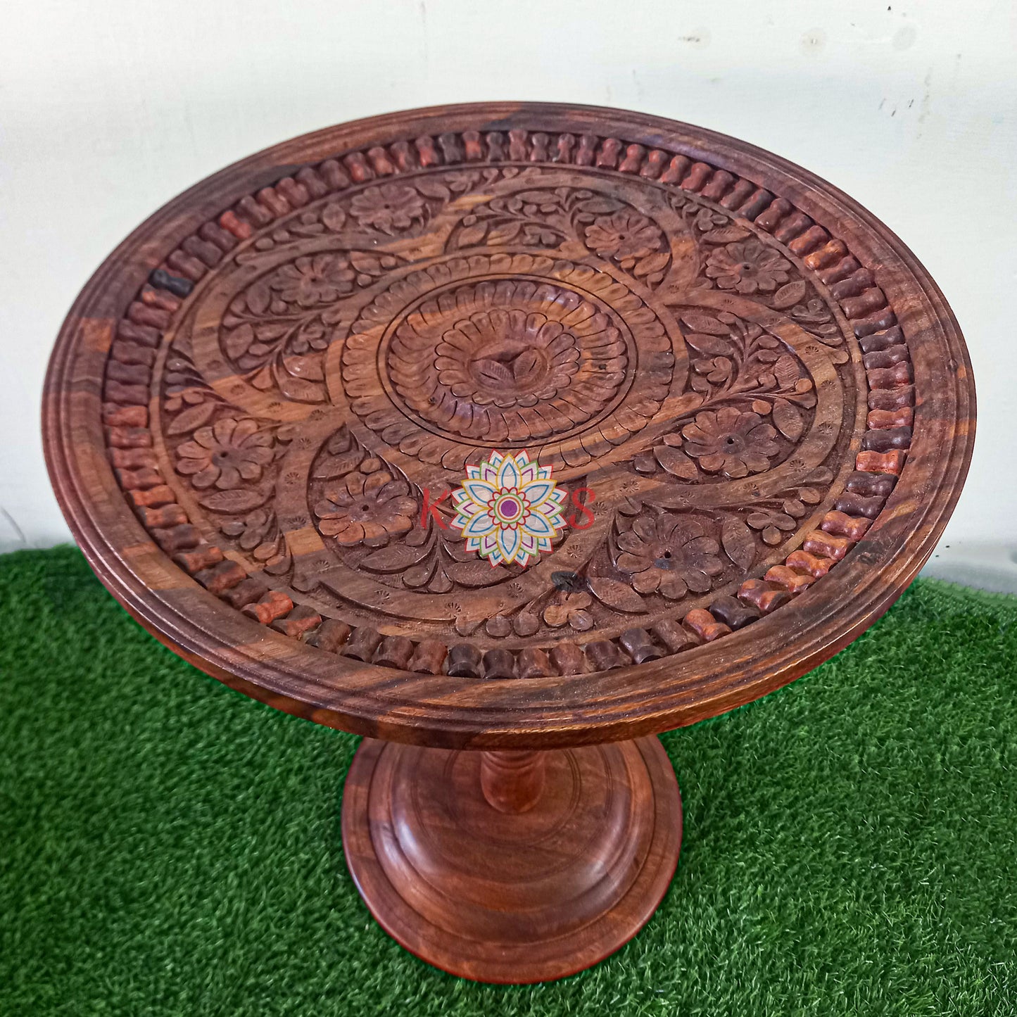 Coffee Table Topped With Hand Carving Art Work Gehrai Design ( Carving Design May be Different )